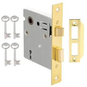 Toptotoo 658359052081 Mortise Lock Set Interior Door Old 1 Pack Polished Brass