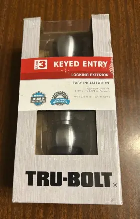 1736015 Tru-bolt Grade 3 Keyed Entry Locking Exterior #1736015 Dublin Satin Chrome Nip