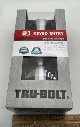1736025 Tru-bolt Grade 3 Keyed Entry Locking Exterior #1736025 Madison Satin Chrome Nip