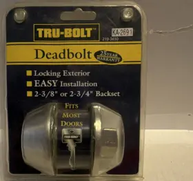 Ka-2691 Tru-bolt Brushed Metal Deadbolt Lock Silver Entry Door