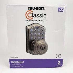 1740018 Tru-bolt Locks Classic Electronic Knob Entry Door Lock With Keypad One-touch Locking