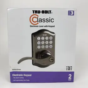 1740026 Tru-bolt Locks Classic Electronic Lever Entry Door Handle With Keypad One-touch Locking