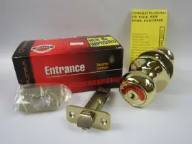 45170 Ultra 4 Pack Keyed Entry Lockset Bright Brass Grade 3 Home/apartment Door