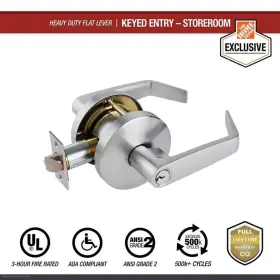 Uh40046 Universal Hardware Commercial Lock Satin Chrome Grade 2 Ada