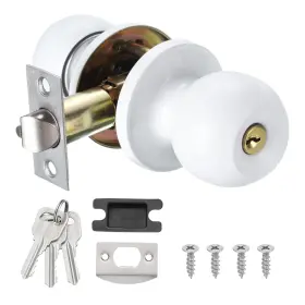 A24052800ux1349 Uxcell Modern White Round Door Knob Zinc Alloy Easy 30mm-50mm