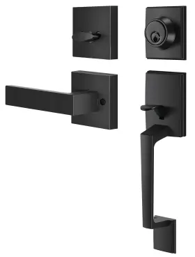 Fdh22060501mpt Voxmude Front Door Handle With Deadbolt And Lever Set Entry Handleset Adjustable En