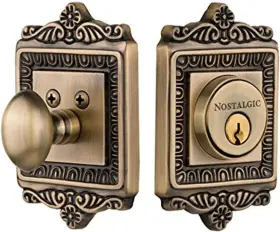 726067 Warehouse Egg And Dart Plate Single Cylinder Deadbolt Door Knob