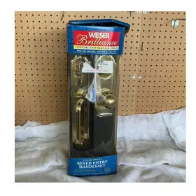 H8327-3 Weiser Brilliance Keyed Entry Handleset Solid Brass Lifetime Anti-tarnish