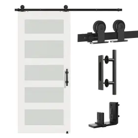 Win-a04sts Winoverco Dh006-24b Hlzbq-4 Barn Door Hardware Kit 4ft Whole Set Include Sliding Track And Ba