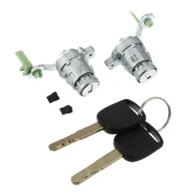 A22063000ux0463 X Autohaux Door Lock Cylinder Kit With 2 Keys 2.09 Inch X1.04 X2.17 Silver Tone