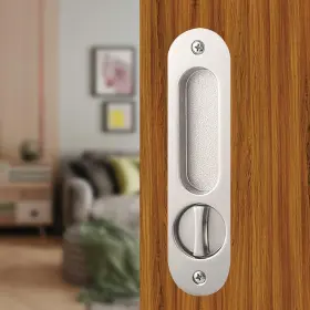 Youthua 717225110444 Pocket Door Lock Hardware With Key Sliding Invisible Recessed Hand