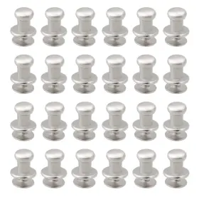 Zaplyte 609876751209 24pcs 4mm X 9mm Gift Box Single Hole Round Knobs Pull Handles Silver
