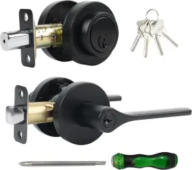 8612 Zevaway 1130 Front Door Handle And Deadbolt Set Keyed Alike Se