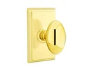 Emtek 8221EUS3NL Privacy, Rectangular Rosette, Egg Knob, Unlacquered Brass New. Price: $168.00.