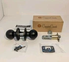 Copper Creek BK2020BC Colonial Passage Door Knob, Black Coated Open. Price: $13.99.