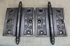 Old Door Hinges 3 X 1/2" Acorn Pins 1880 Victorian Iron Heart Vines. Price: $79.75.