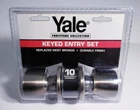 Yale Entry Door Keyed Set Fortitude Collection Silver Stinless Steel Knob New. Price: $15.41.