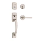 Kwikset Brentford Front Door Lock Handle Deadbolt Set, Entry Satin Nickel New. Price: $141.77.