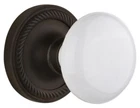 Nostalgic 704719 Rope Rosette White Porcelain Door Knob Oil Rubbed Bronze Open. Price: $79.99.
