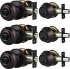 Brotima 3 Pack Keyed Alike Door Knob With Double Cylinder Deadbolt Lock Set, Oil Open. Price: $72.16.