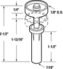 Prime-line 161900 Mill White Steel Top Mount Guide Wheel 7/8 Dia. X 2-1/2 In. New. Price: $7.83.