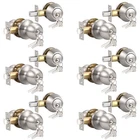 Knobonly Entry Door Knobs And Double Cylinder Deadbolt, Keyed Satin Nickel New. Price: $133.92.