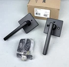 Kwikset Halifax Privacy Door Lever With Square Rose -matte Black Open. Price: $23.39.