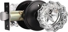 Knobwell Modern Round Crystal Door Knobs With Lock, Frosted Glass Int. Price: $37.32.