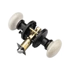 Ncl White Door Knobs, Matte Black Keyless Handles, Porcelain Levers, New. Price: $55.46.