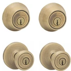 Kwikset Tylo Antique Brass Entry Door Knob & Single Cylinder Deadbolt Combo Pack New. Price: $44.99.
