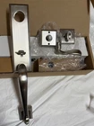 Baldwin Reserve Del Mar Front Door Handleset Satin Nickel Curv Lever 9BR1801-272 Open. Price: $149.99.