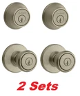 Kwikset 690T 5 Smt 6AL Tylo Keyed Entry Knob & Deadbolt Combo, Antique Brass 2PK New. Price: $70.00.