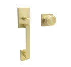 New Sealed Honeywell Satin Gold Front Entry Keyed Door Handle With Interior Knob. Price: $48.39.