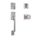Home Decorators Bleecker Satin Nickel Door Handleset W/ Ridgeway Interior Knob New. Price: $22.95.