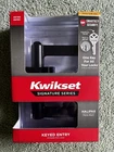 Kwikset Signature Series Halifax Keyed Entry Door Handle Matte Black 97402-920 Open. Price: $29.99.