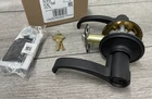 Schlage F51A WIT622ALD Single Cylinder Keyed Entry Door Lever Set - Matte Black Open. Price: $79.99.