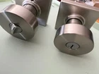 Kwikset Smartkey Satin Nickel One Sided Cylinder Door Handleset 97402-857 New. Price: $6.99.