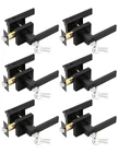Tinewa 6 Entry Door Levers Pack, Keyed Alike - Black. Price: $138.45.