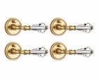 Sorwduerm Privacy Door Lever Brushed Gold Glass Crystal Clear Round 4 Pack New. Price: $122.00.