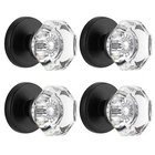 Clctk Dummy Glass Crystal Door Knobs, Matte Black Round. Price: $94.59.