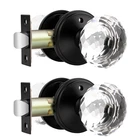 2 Pack Crystal Door Interior, Elegant Matte Black Glass Knobs, Key... New. Price: $87.10.