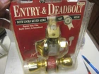 Atlas Home Security Entry Lock And Deadbolt Set W Keys Polished Brass Mod KA7444 Open. Price: $29.99.