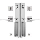 Tmc Double Door Handlset For Front Brushed Nickel Finish Keyed Entry Handle Open. Price: $134.99.