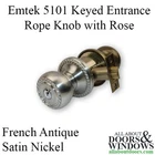 Emtek 5101 Rope Knob Keyed Entry French Antique 2-1/4IN New. Price: $129.00.