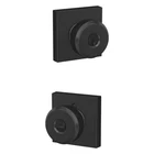 Schlage Bowery Matte Black Keyed Entry Door Knob With Collins Trim Open. Price: $17.99.