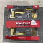 Kwikset Sedona Transitional Satin Brass Lever & Single Cylinder Deadbolt KW1 New. Price: $60.00.
