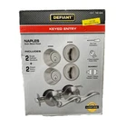 New Defiant Naples Satin Nickel Single Cylinder Project Pack Door Lever Set. Price: $25.00.