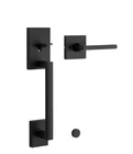 Kwikset San Clemente Non-locking Front Door Handle Matte Black Open. Price: $59.95.