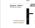 Baldwin Richland Multi Point Trim Set Door Keyed Entry MP011.112.ACT4 Venetian Open. Price: $100.00.