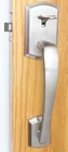 Kwikset Prescott Handle With Tustin Lever Satin Nickel 815PTHXTNL15 #8JP Open. Price: $44.99.